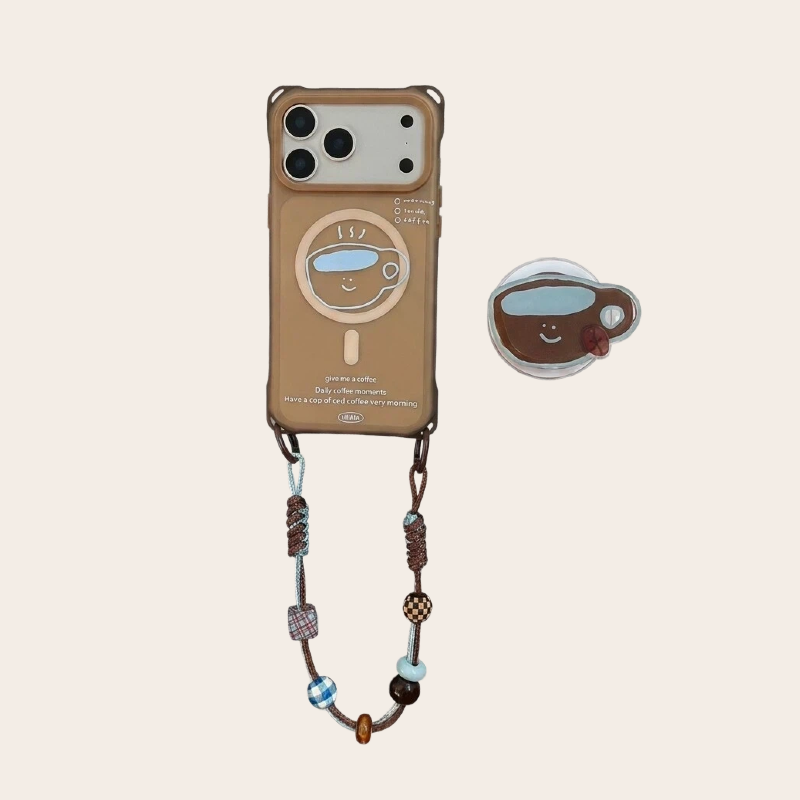 coffee charm magsafe phone case brown aesthetic iphone 12-17