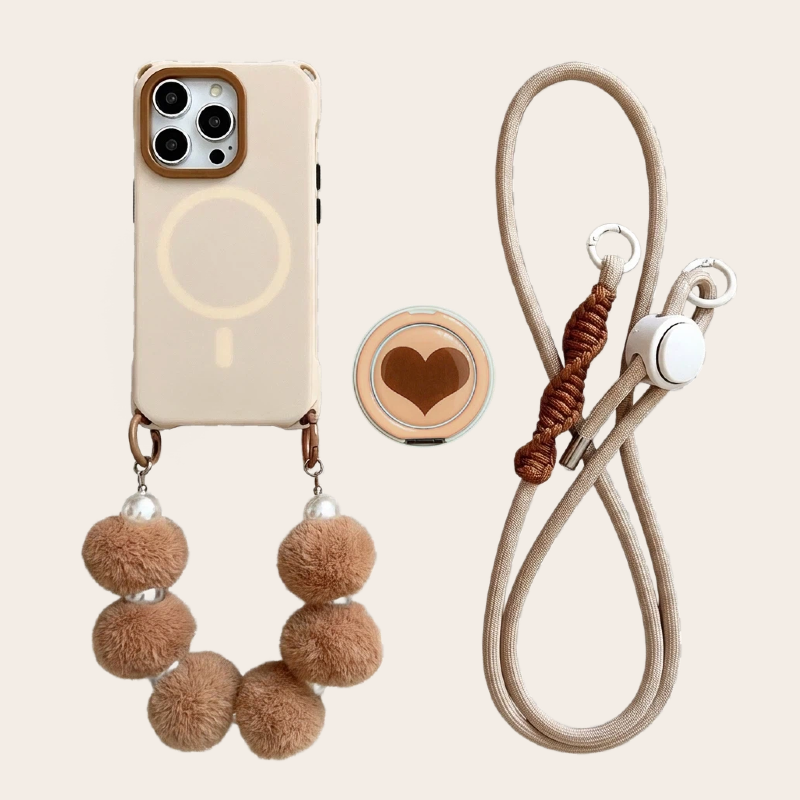 MatCase Core Crossbody Phone Case Beige (MagSafe + 360 Stand)