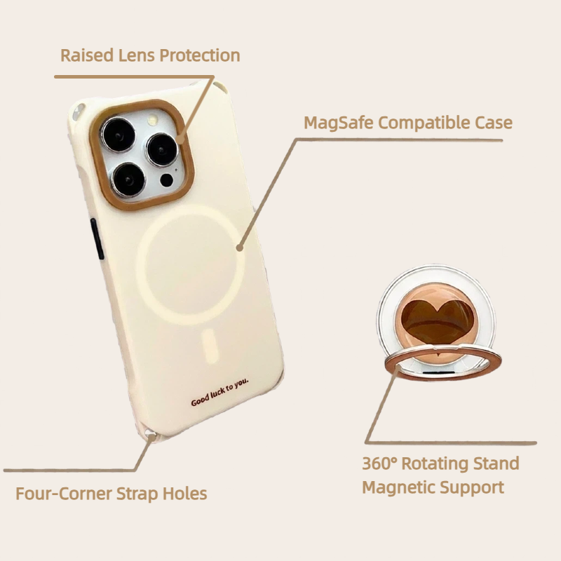 MatCase Core Crossbody Phone Case Beige (MagSafe + 360 Stand)