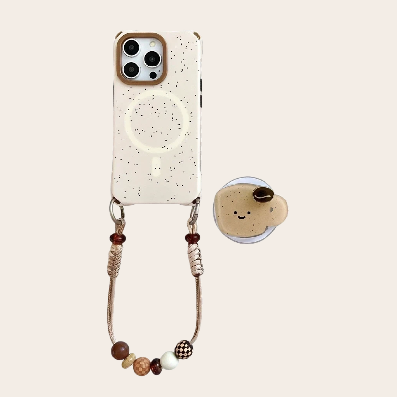 beige crossbody phone case