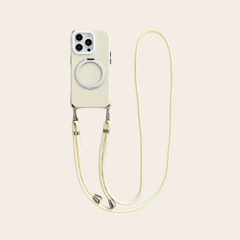 transparent beige crossbody phone case