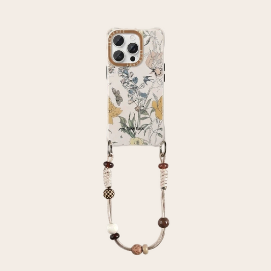 mixed bead wrist strap for phone case – flatlay